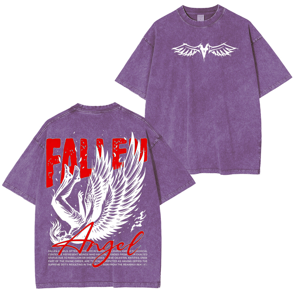 Fallen Angel Angel Wings Washed Unisex T-Shirt