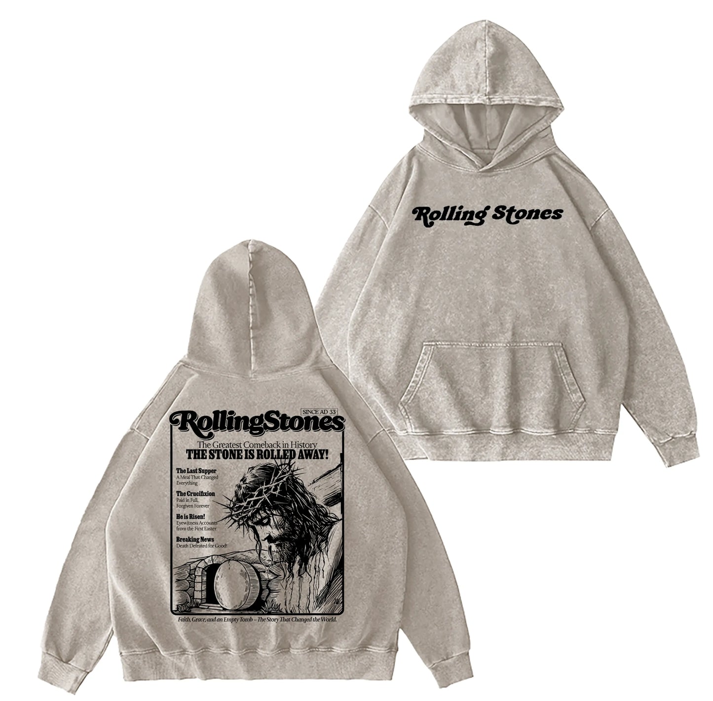 The Stone Is Rolled Away – Resurrection Washed T-shirt/Crewneck/Hoodie