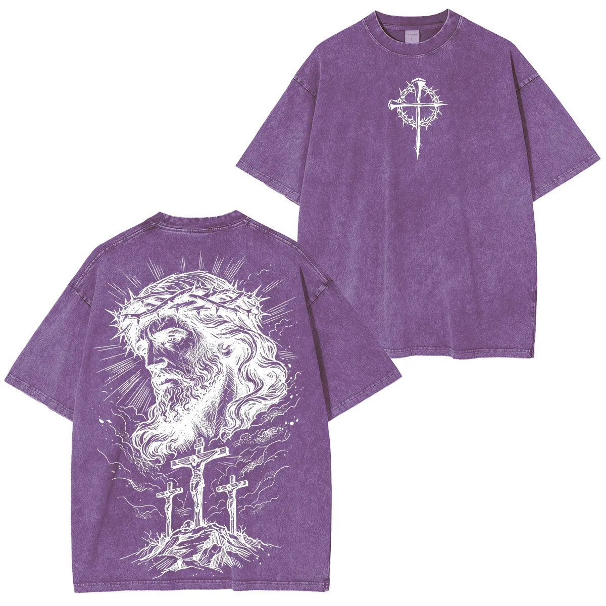 Jesus Christ Crucifixion CrownOf Thorns Washed Unisex T-Shirt