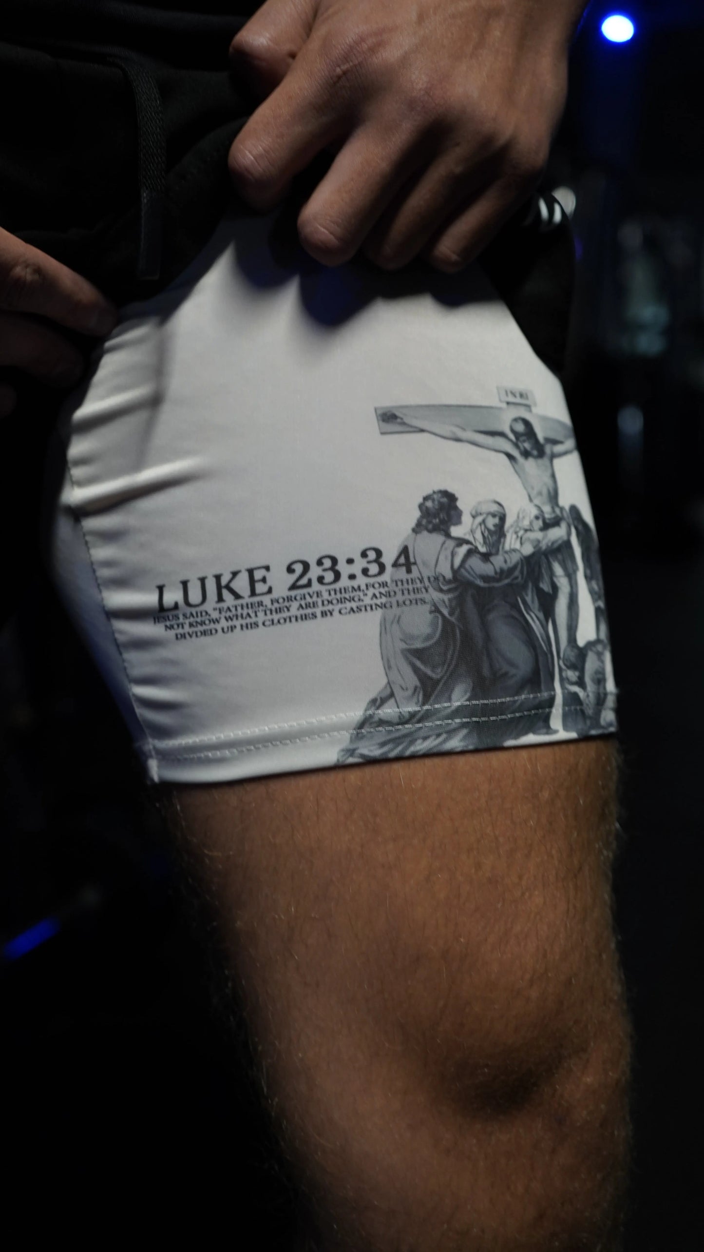 Luke 23:34 Performance Gym shorts