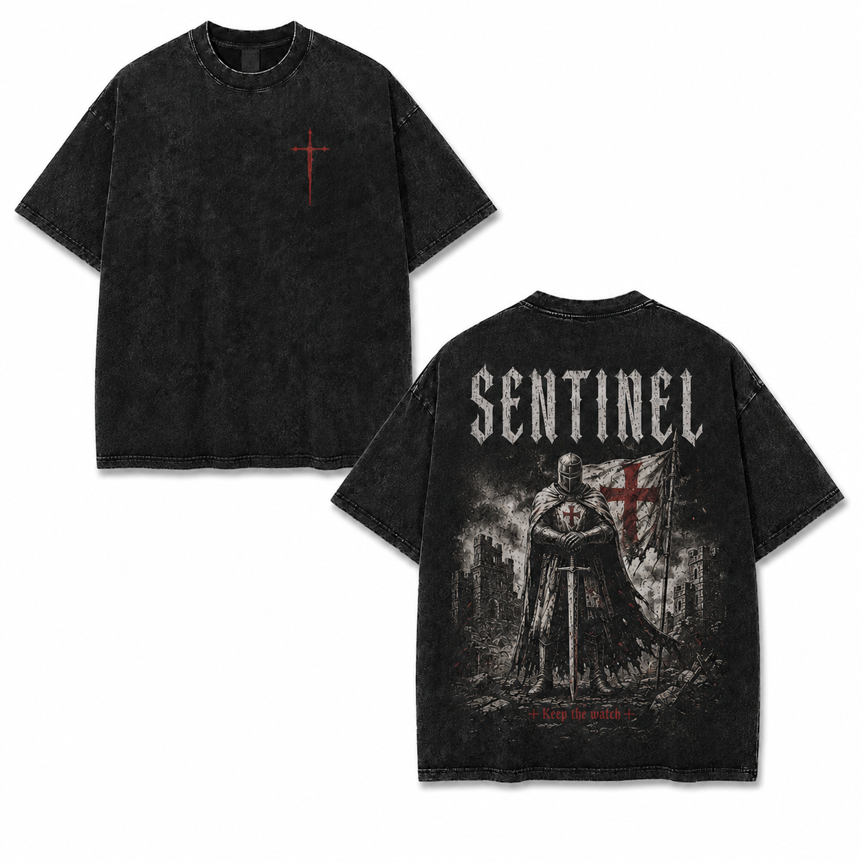 Sentinel Knight Washed Oversized T-Shirt/Crewneck/Hoodie