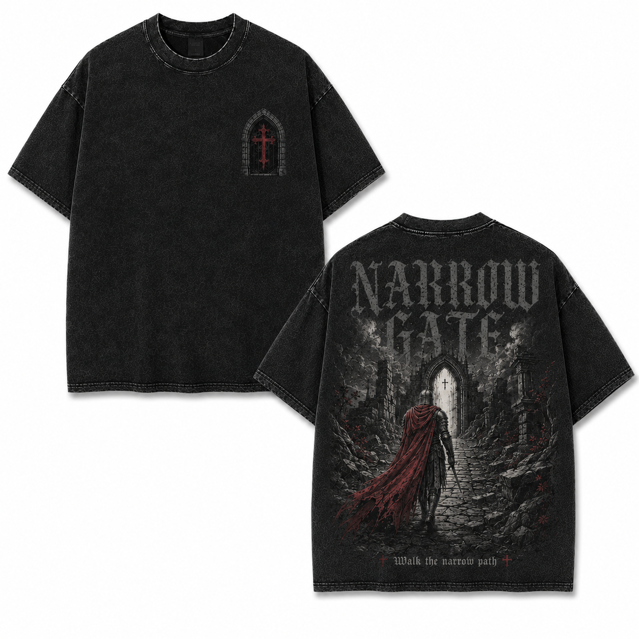Narrow Gate Knight Washed Oversized T-Shirt/Crewneck/Hoodie