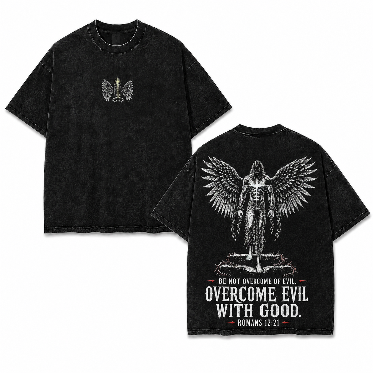 Overcome Evil With Good Angel Washed T-Shirt/Crewneck/Hoodie