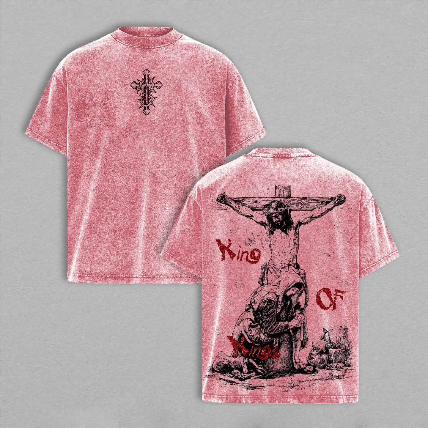 King of Kings Crucifixion Vintage Washed Tee