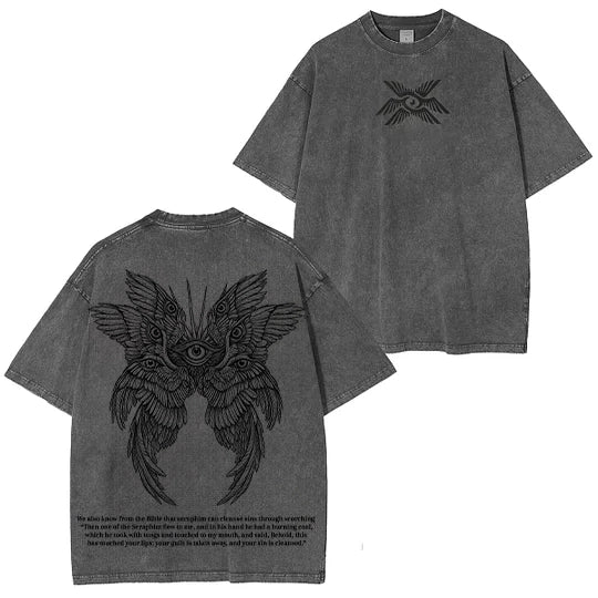 Seraphim Angel Divine Wings : Seraphim can cleanse sins through burning Washed Unisex T-Shirt