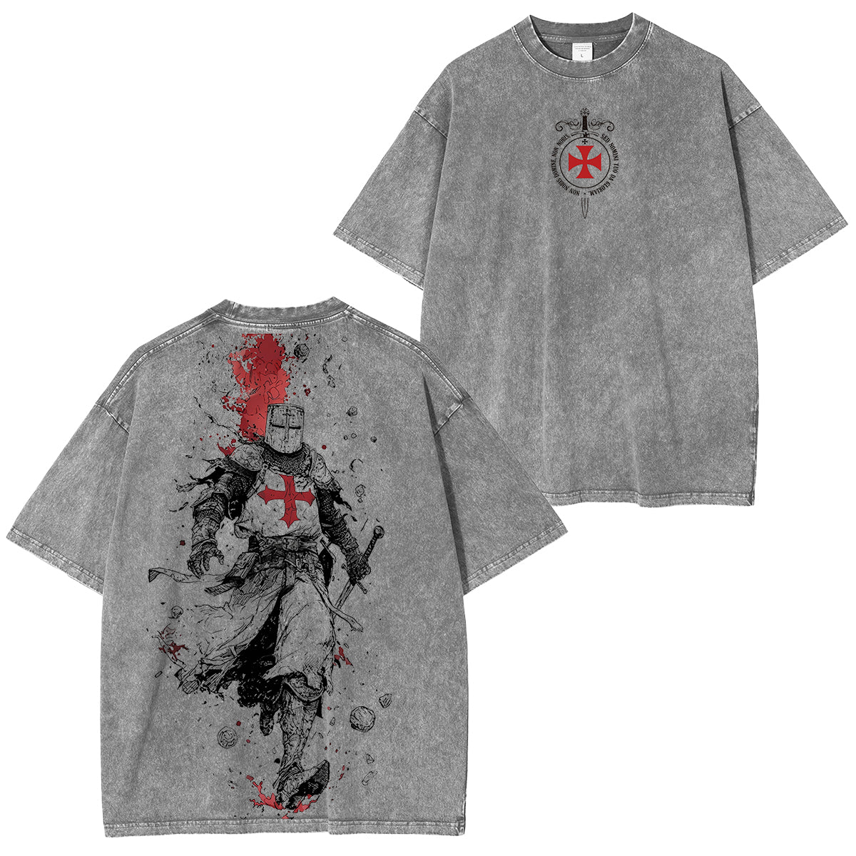 Crusader Knight Washed Unisex T-Shirt
