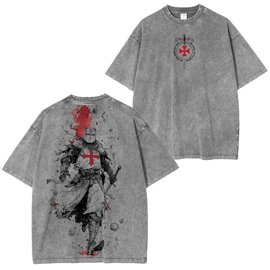Crusader Knight Washed Unisex T-Shirt