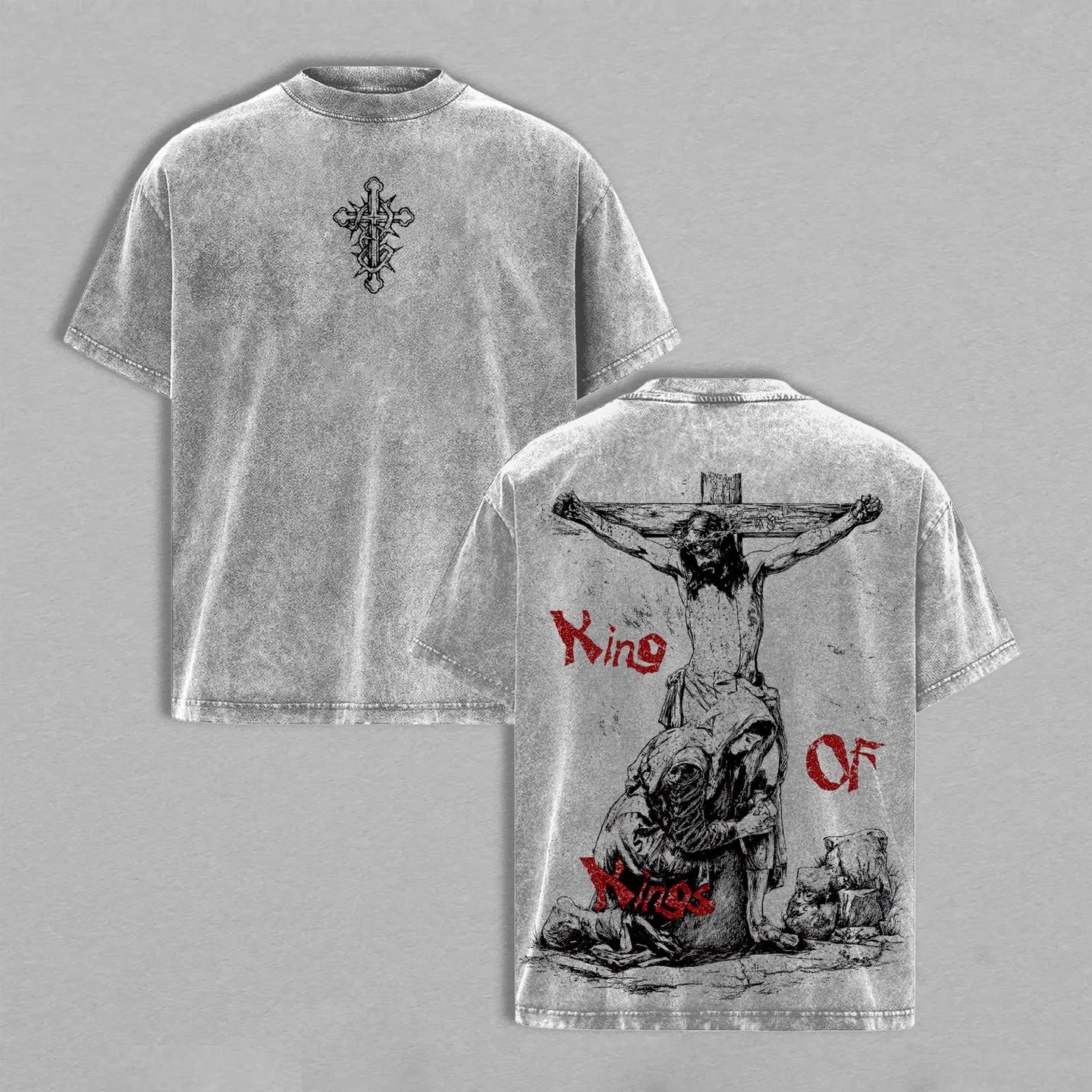 King of Kings Crucifixion Vintage Washed Tee