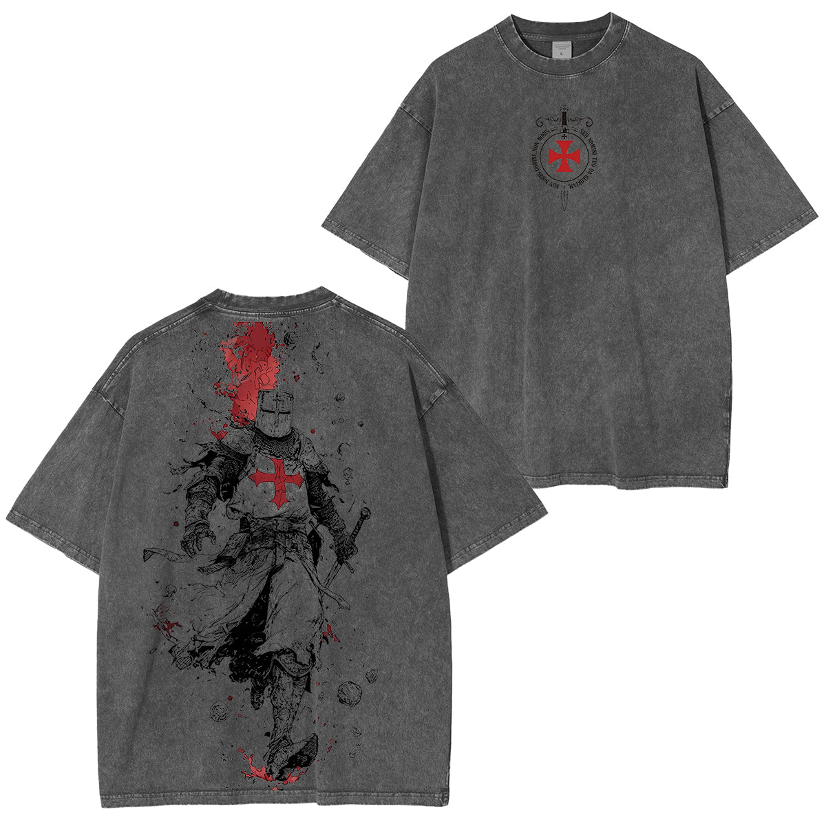 Crusader Knight Washed Unisex T-Shirt