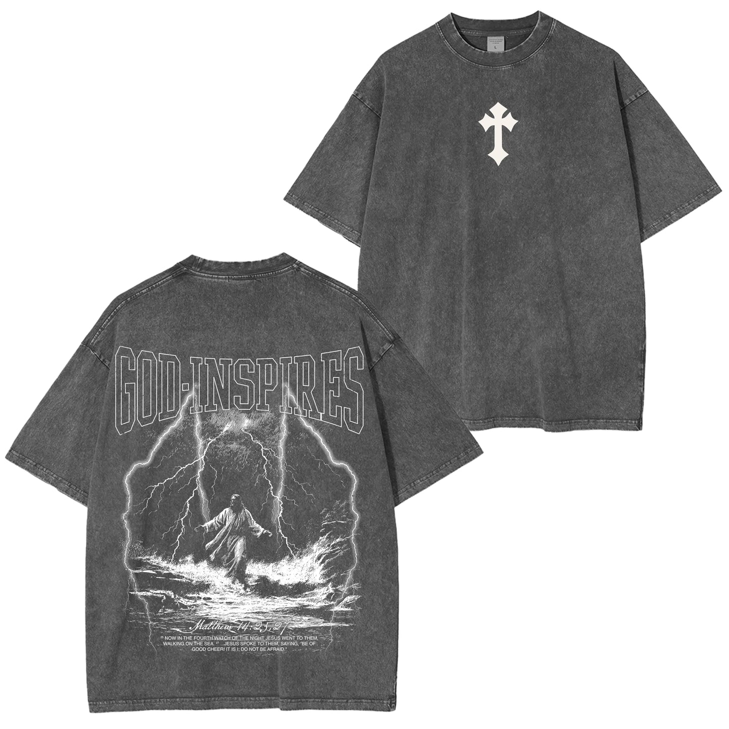 God Inspires Walk in Faith Washed T-shirt/Crewneck/Hoodie