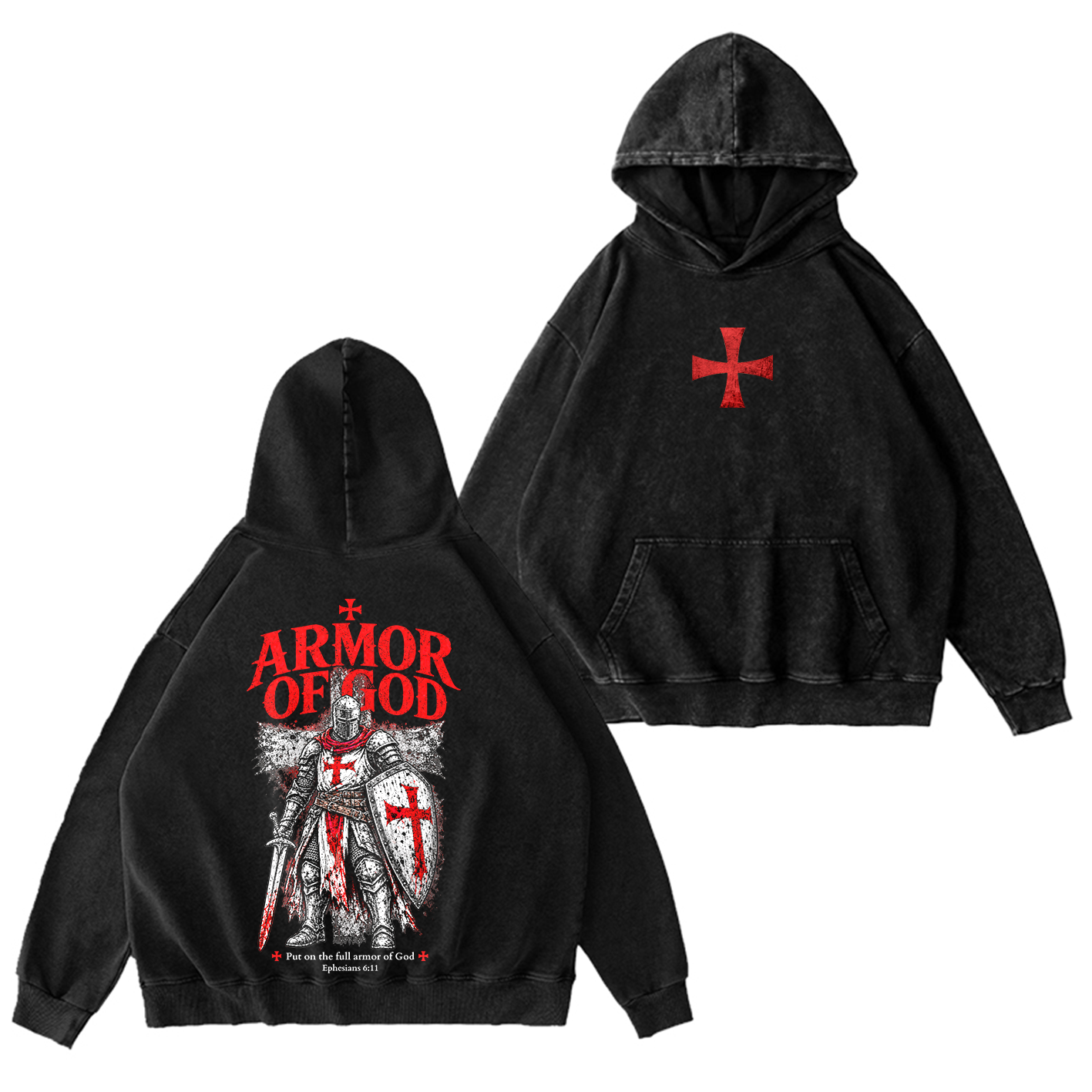 Armor of God Crusader Washed T-Shirt/Crewneck/Hoodie