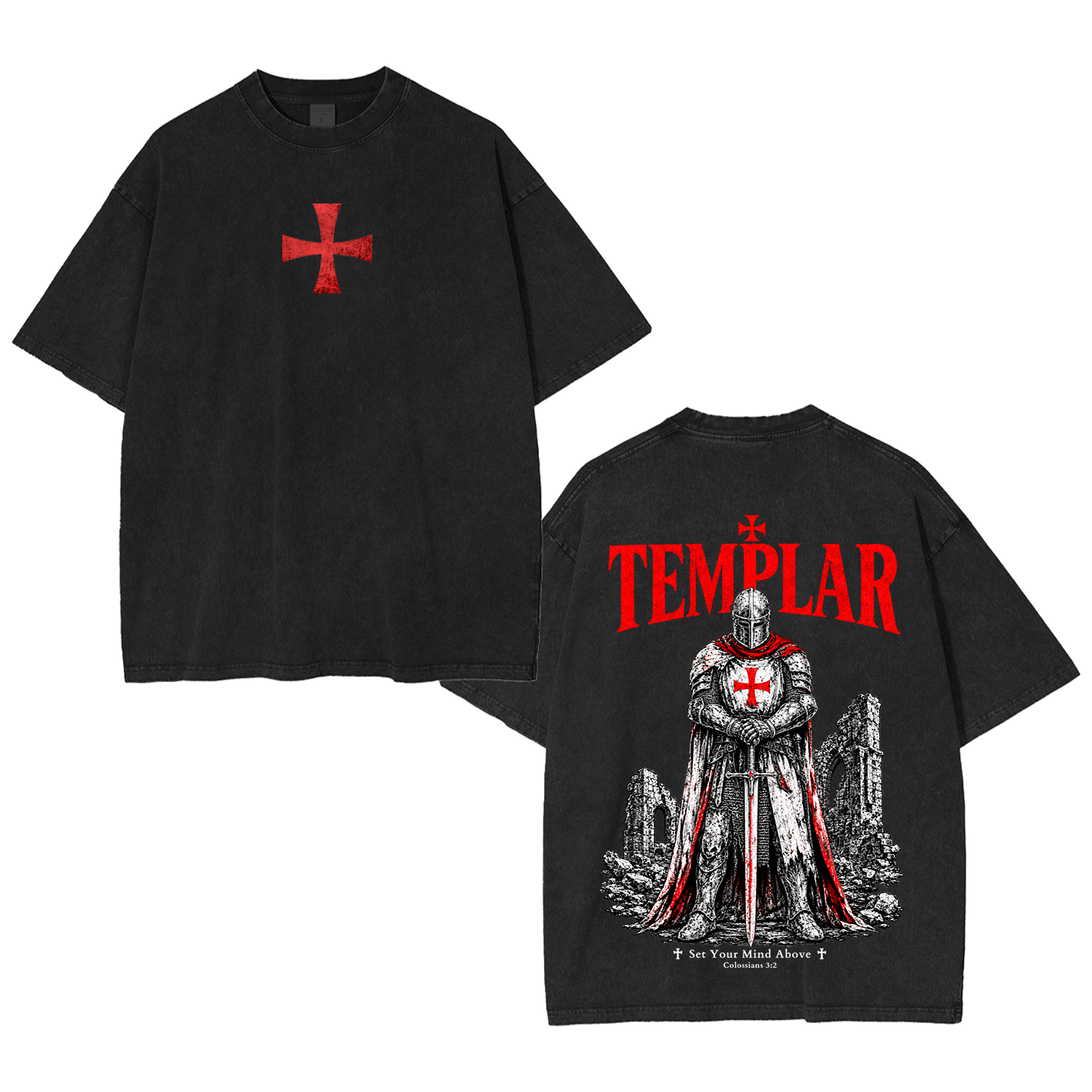 Templar’s Oath Washed T-Shirt/Crewneck/Hoodie