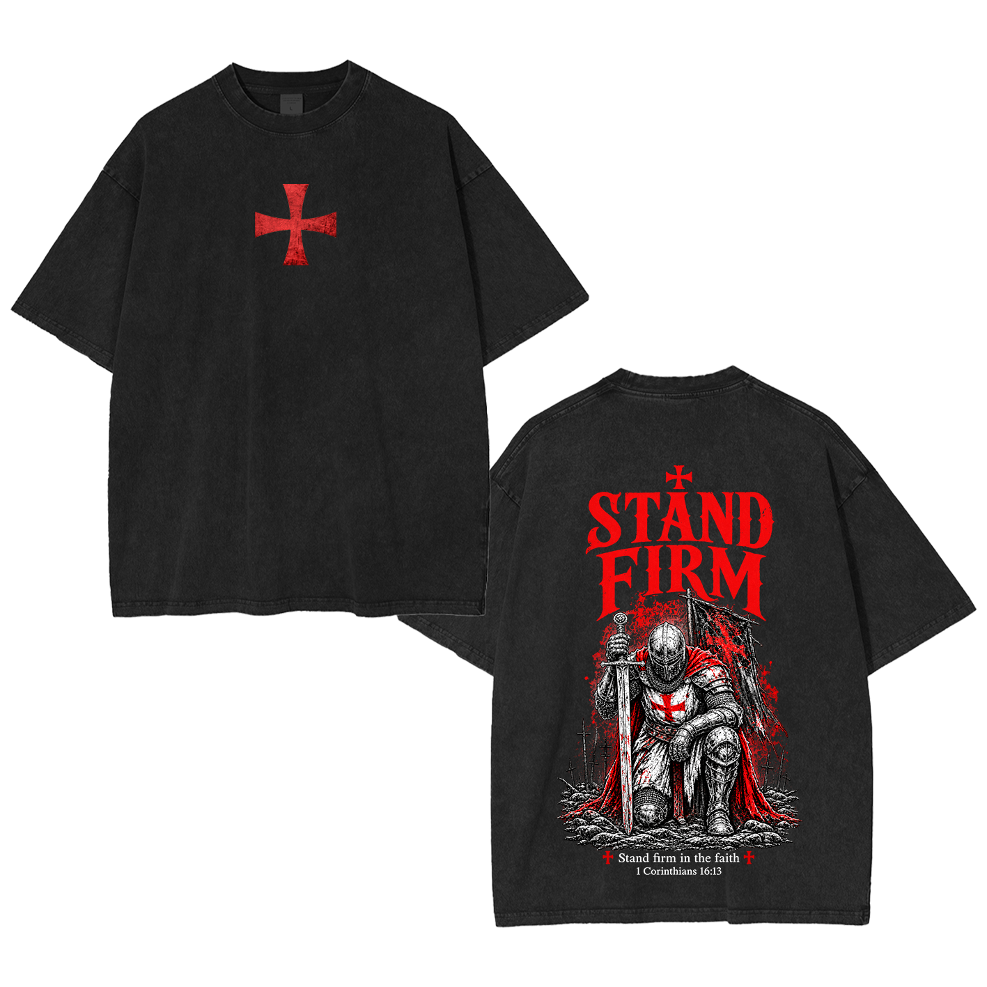 Stand Firm Knight Washed T-Shirt/Crewneck/Hoodie