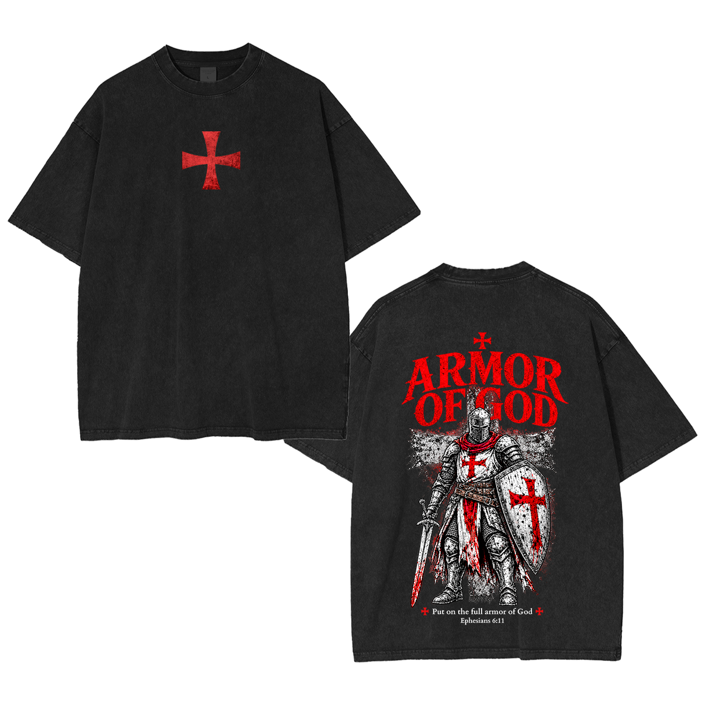 Armor of God Crusader Washed T-Shirt/Crewneck/Hoodie