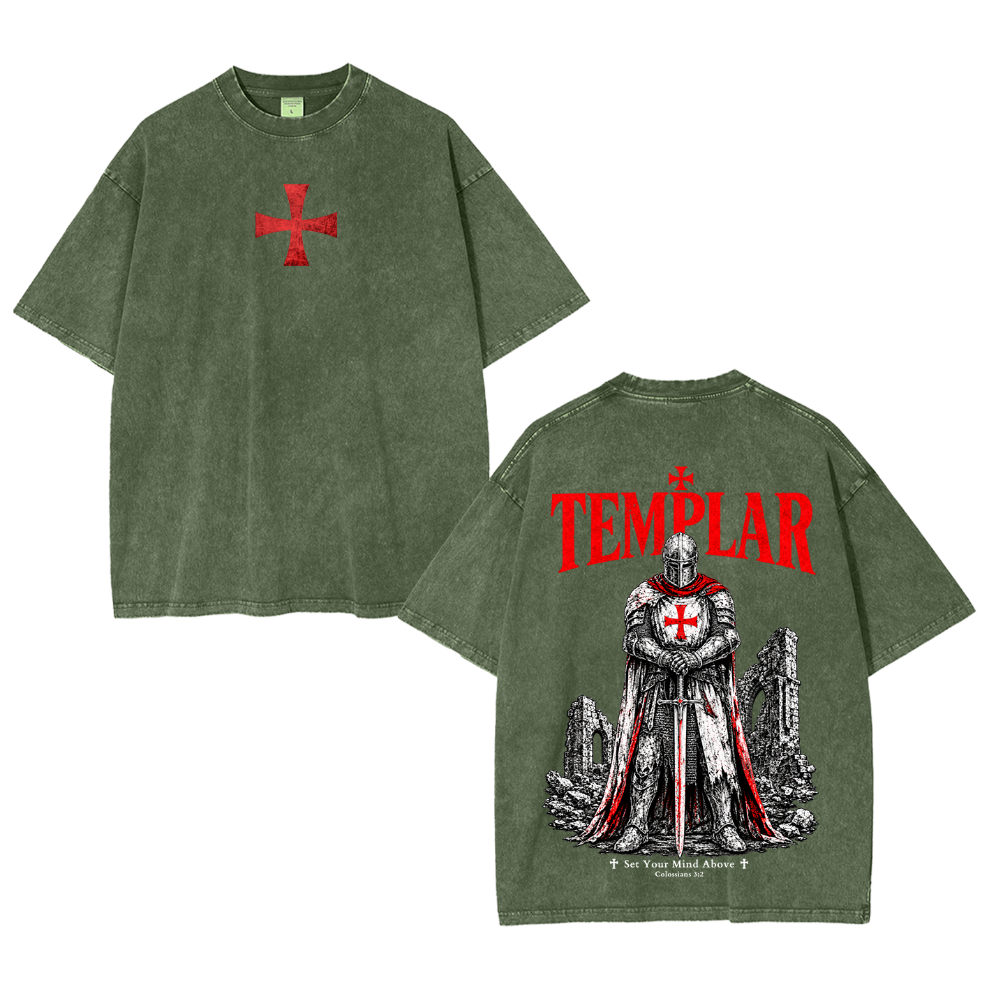Templar’s Oath Washed T-Shirt/Crewneck/Hoodie