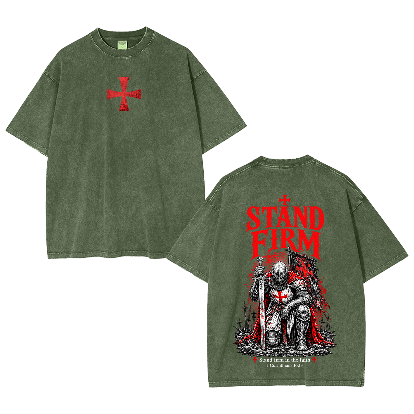 Stand Firm Knight Washed T-Shirt/Crewneck/Hoodie