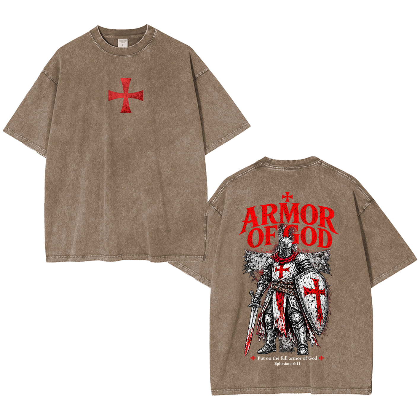 Armor of God Crusader Washed T-Shirt/Crewneck/Hoodie