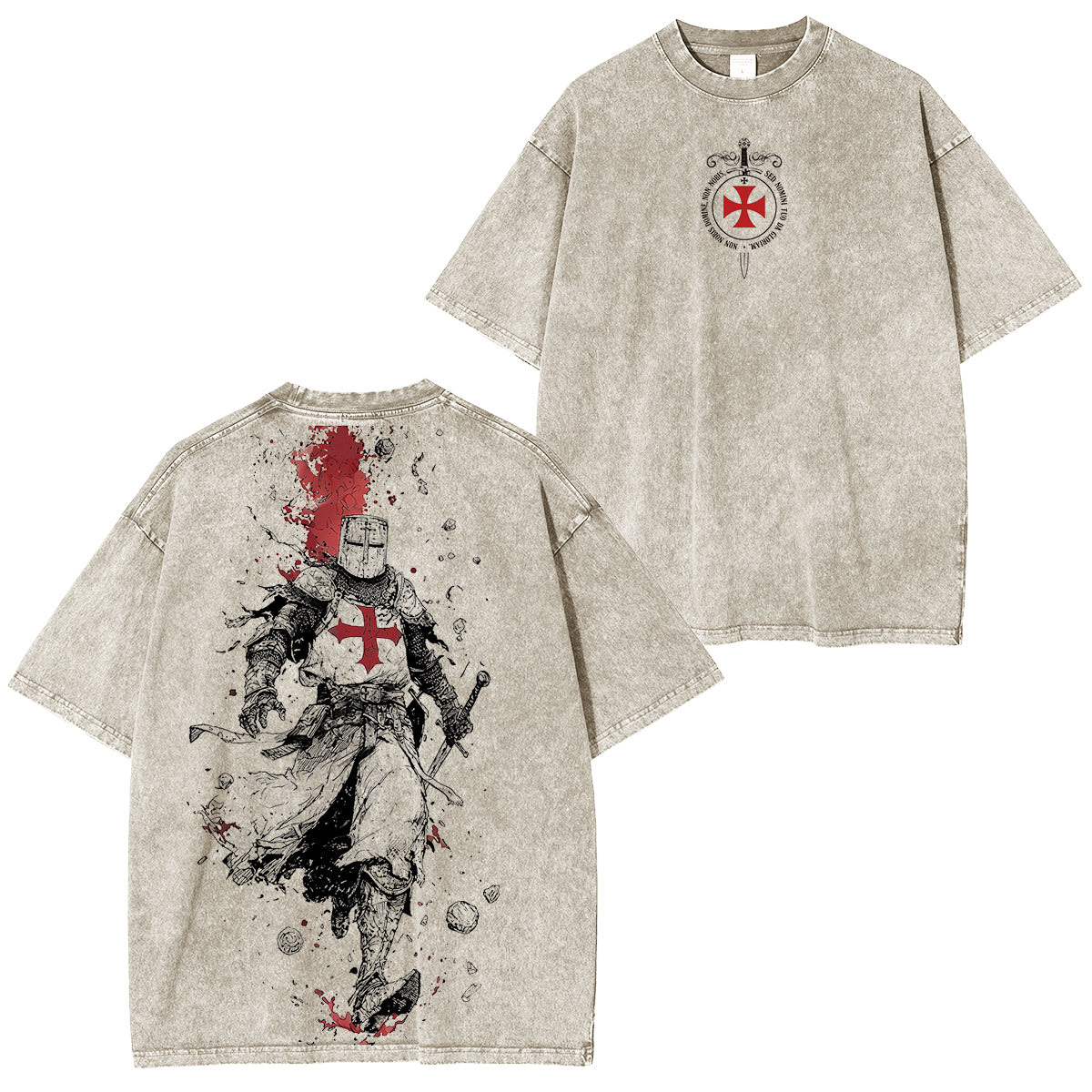 Crusader Knight Washed Unisex T-Shirt