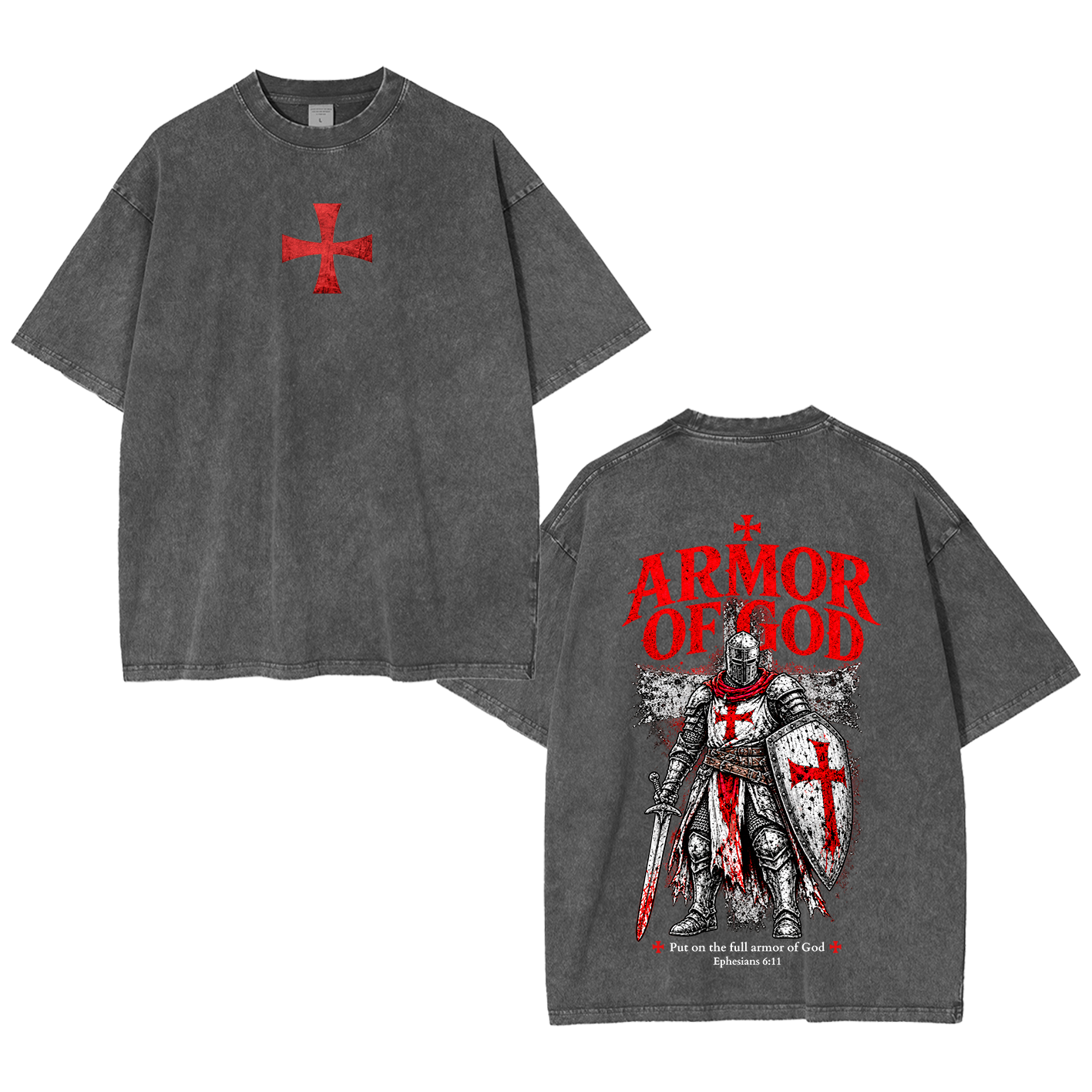 Armor of God Crusader Washed T-Shirt/Crewneck/Hoodie