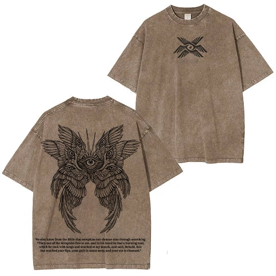 Seraphim Angel Divine Wings : Seraphim can cleanse sins through burning Washed Unisex T-Shirt