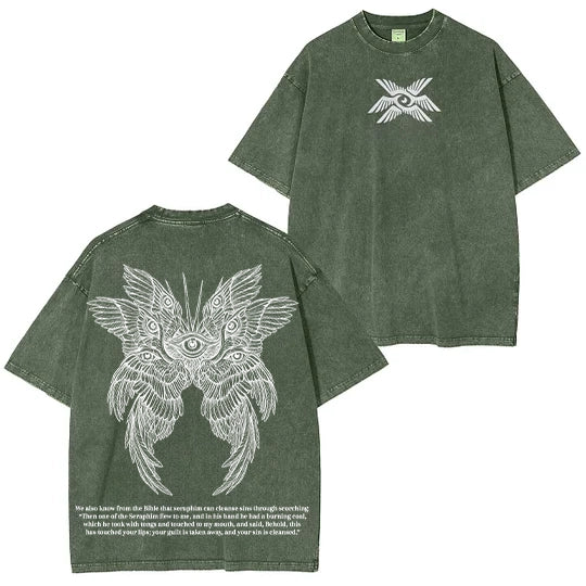 Seraphim Angel Divine Wings : Seraphim can cleanse sins through burning Washed Unisex T-Shirt