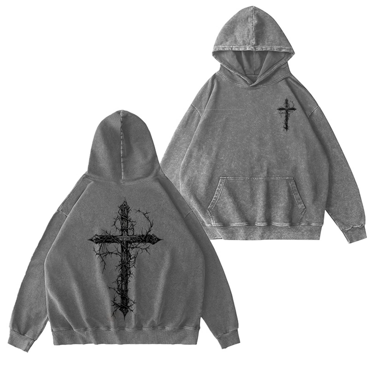 Gothic Cross,Jesus Christ Washed T-shirt/Crewneck/Hoodie