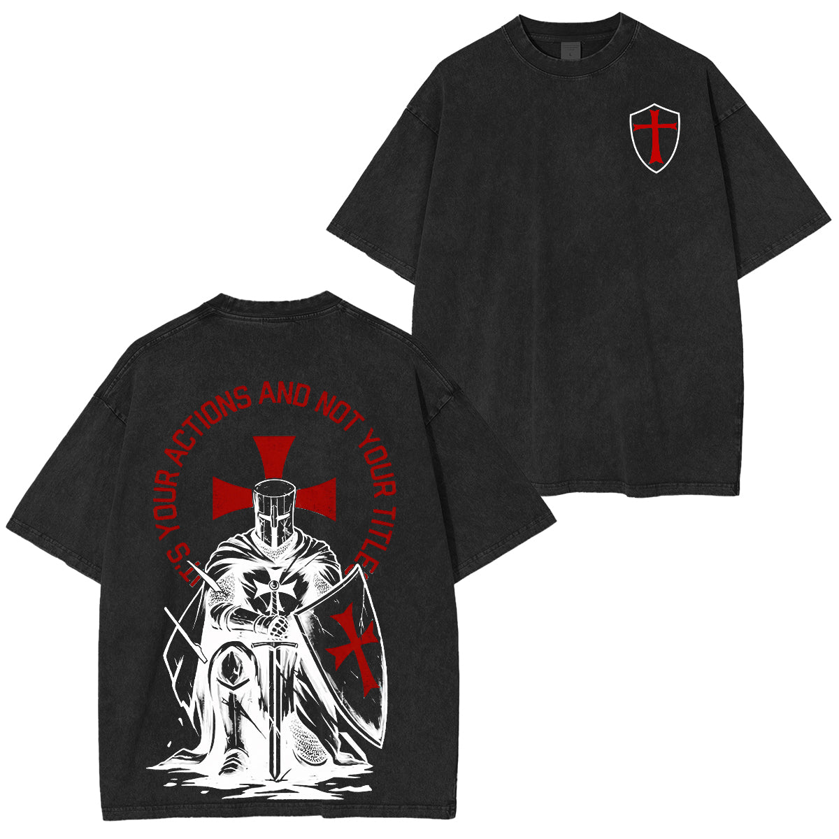 Crusader Knight Washed Unisex T-Shirt