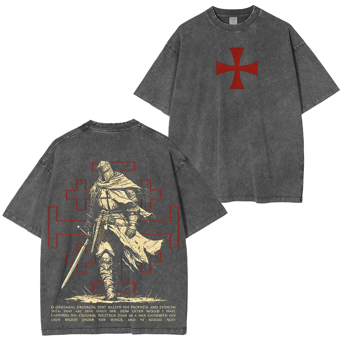 Crusader Knight Washed T-shirt/Crewneck/Hoodie