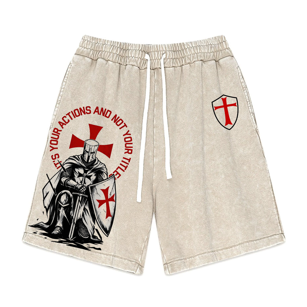 It's Your Actions and Not Your Title Washed Shorts