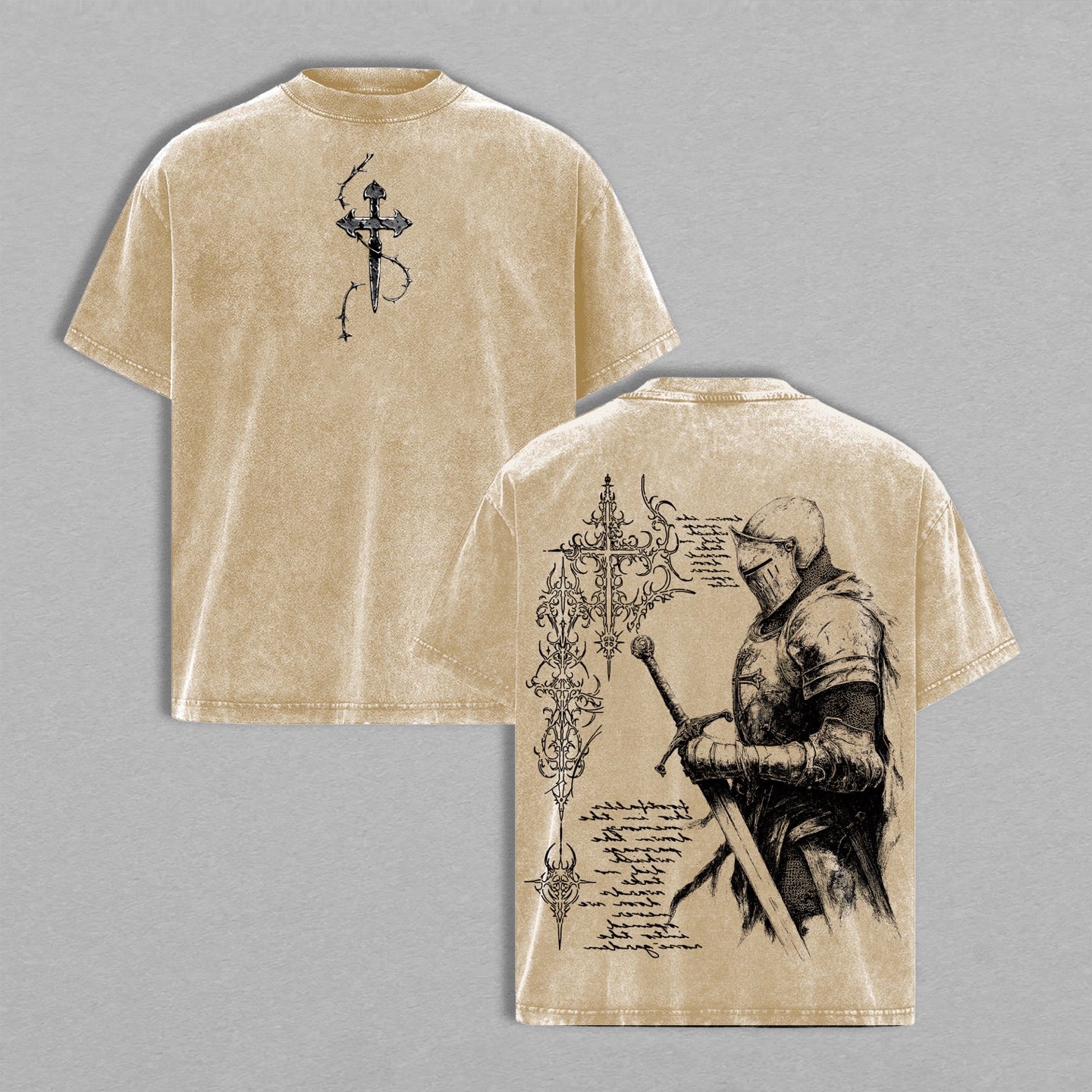 Crusader Knight Vintage Washed T-Shirt