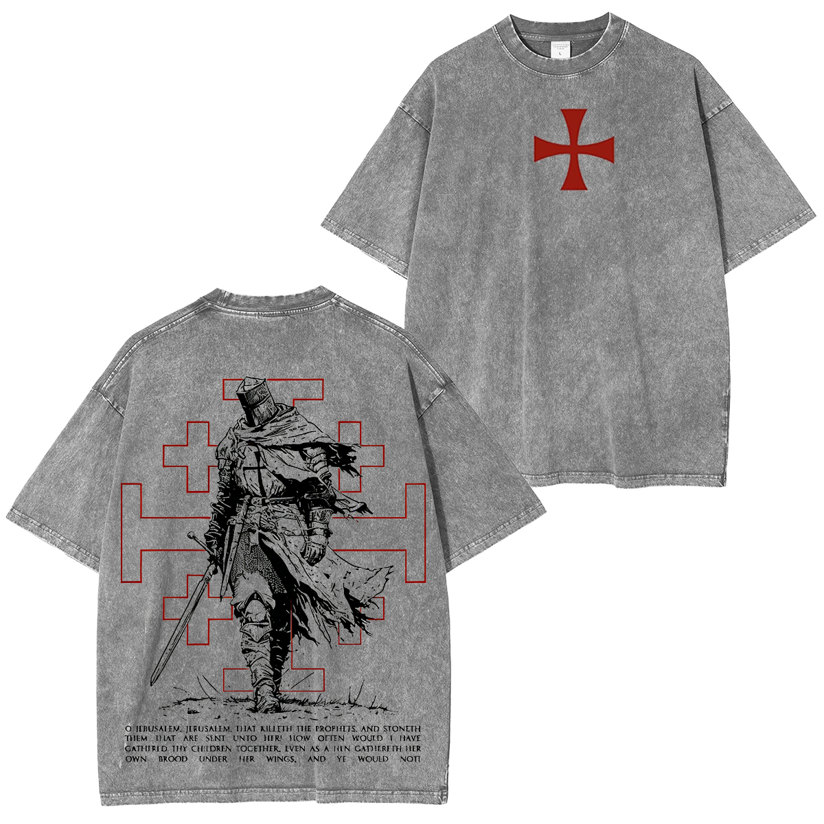 Crusader Knight Washed T-shirt/Crewneck/Hoodie