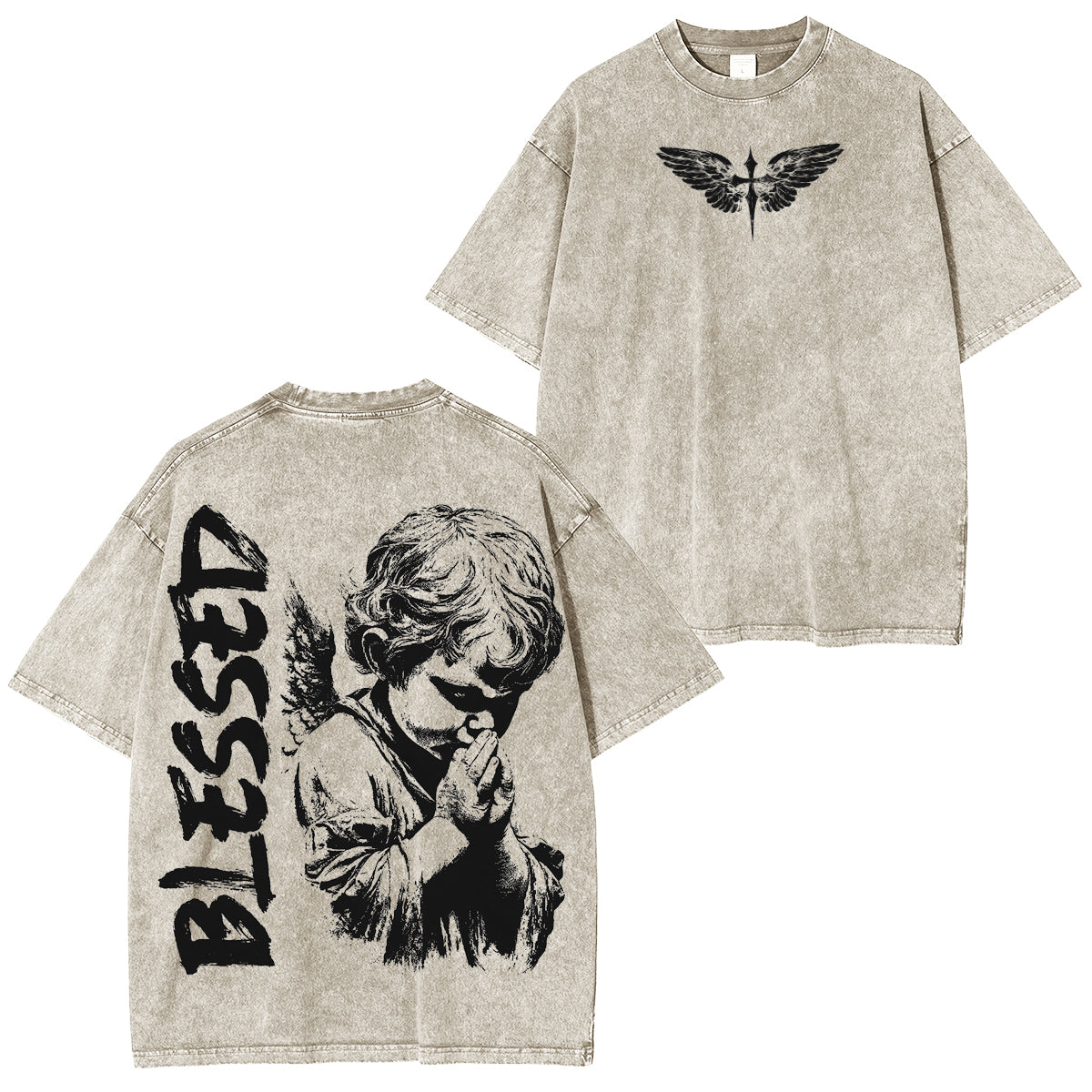 Blessed Angel Washed Unisex T-Shirt