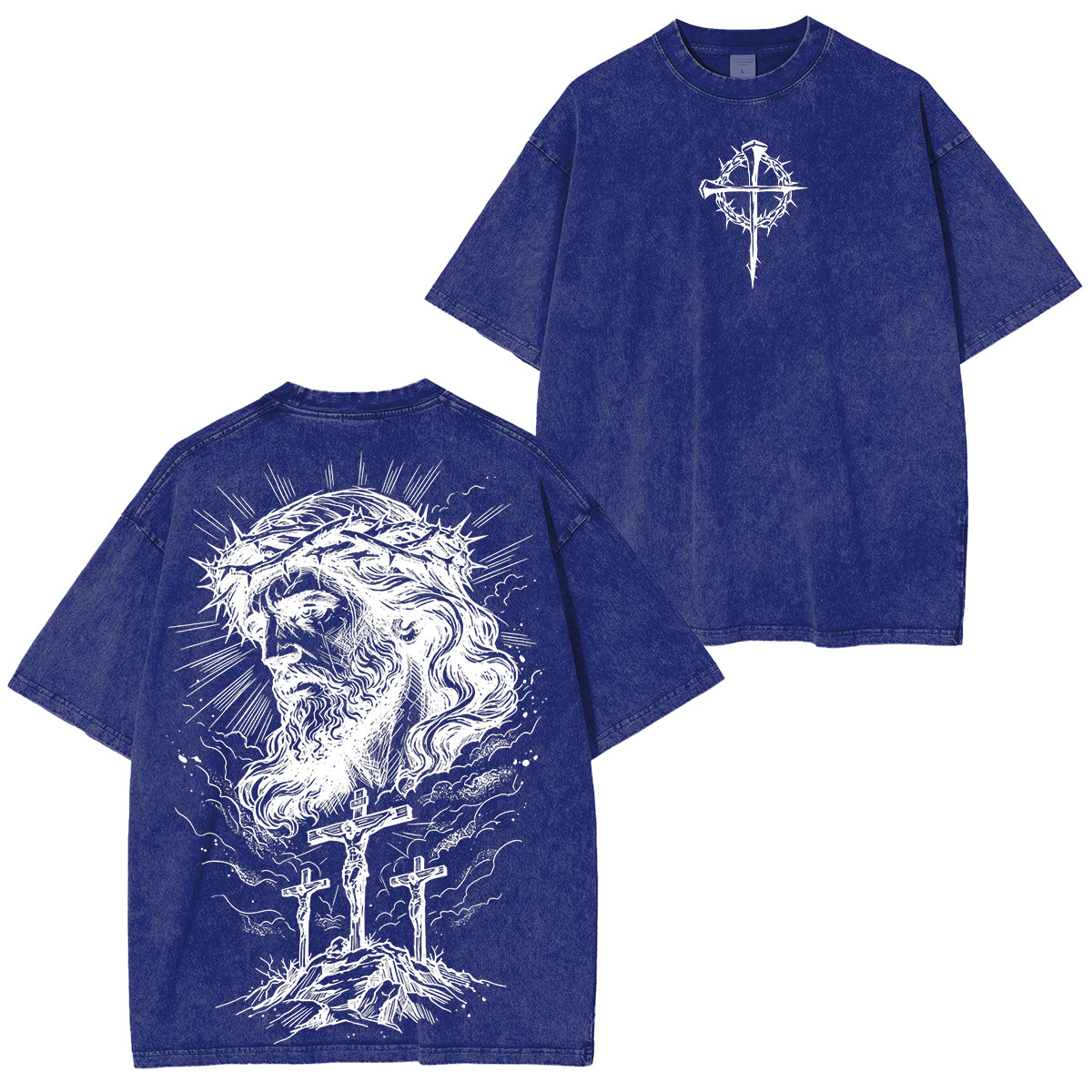 Jesus Christ Crucifixion CrownOf Thorns Washed Unisex T-Shirt