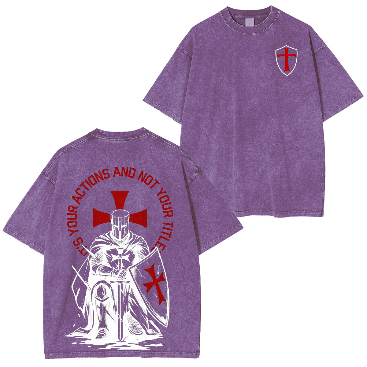 Crusader Knight Washed Unisex T-Shirt