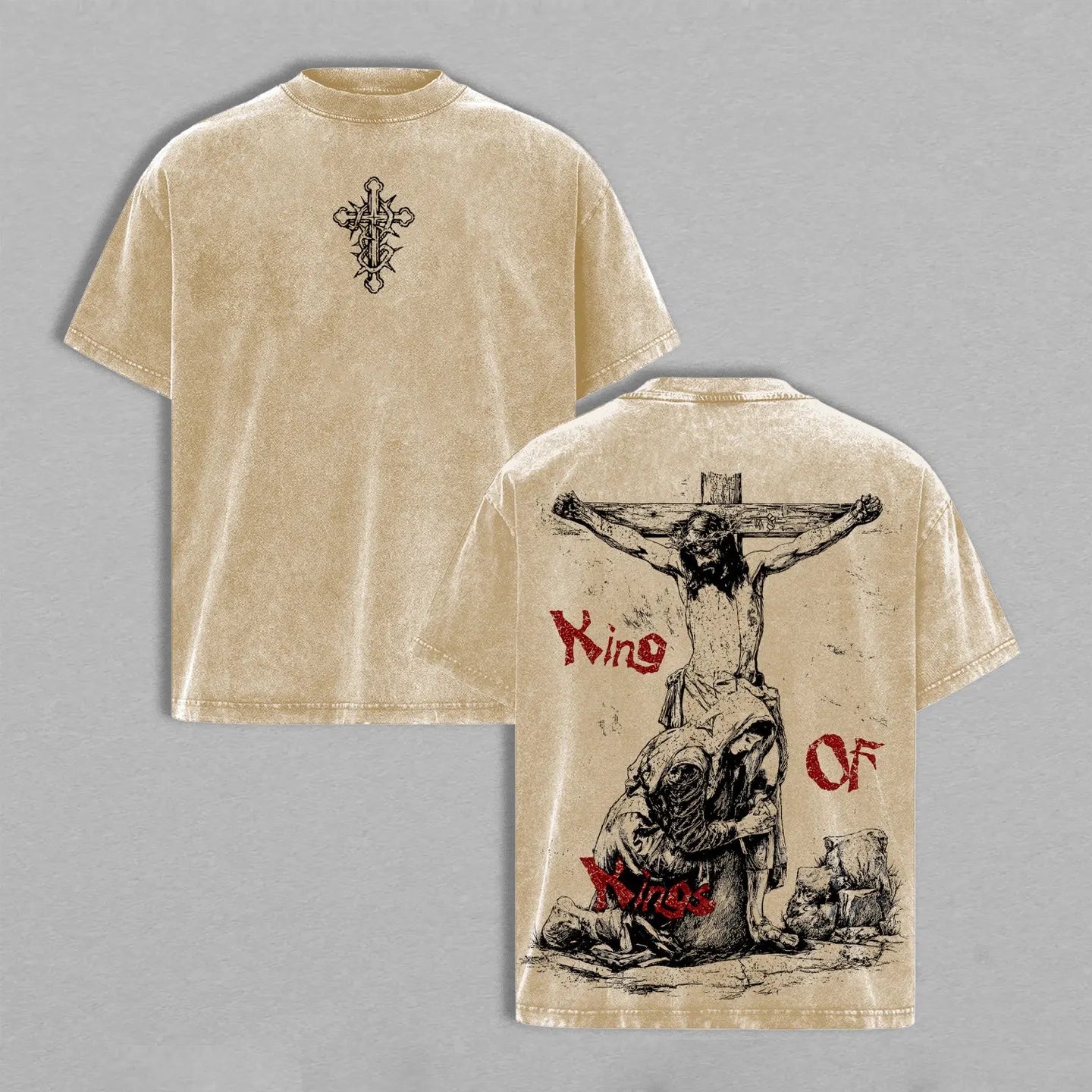 King of Kings Crucifixion Vintage Washed Tee