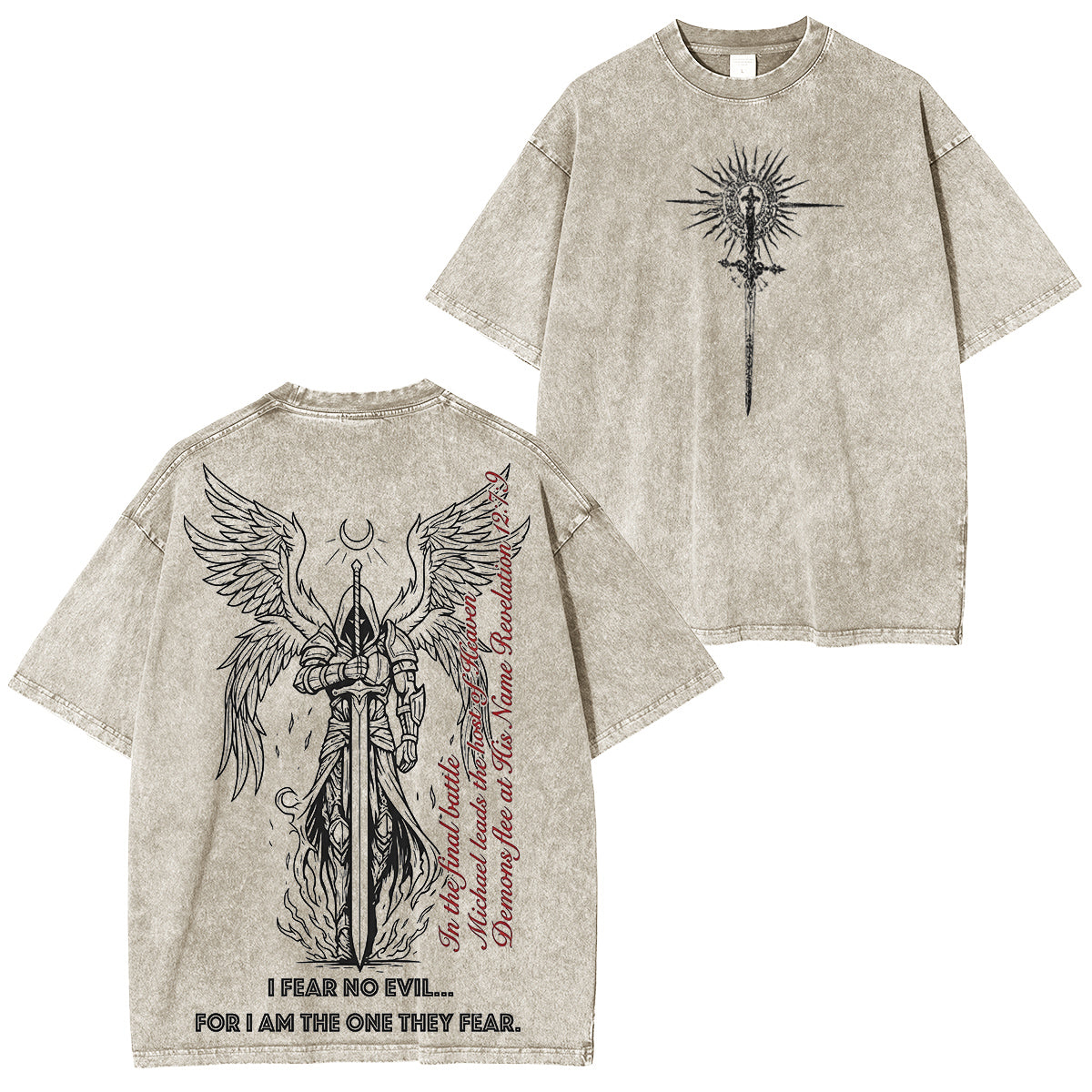 Divine Rebellion Angel Sword Vintage Washed T Shirt