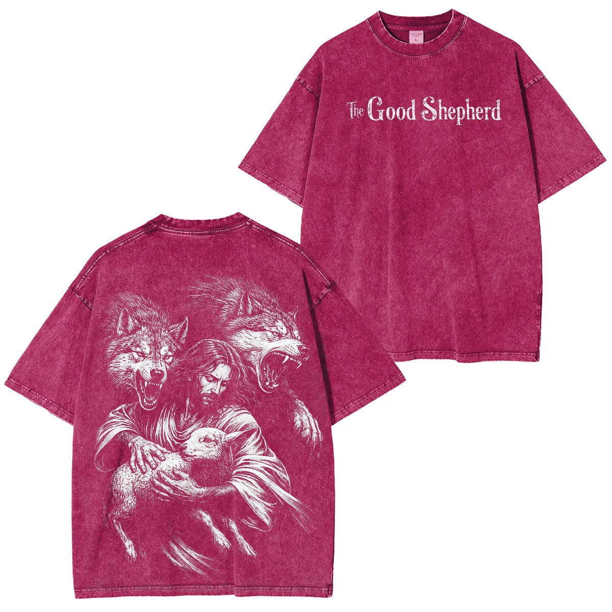 The Good ShepherdTM Shadow Wolf Vintage Washed Unisex T-Shirt