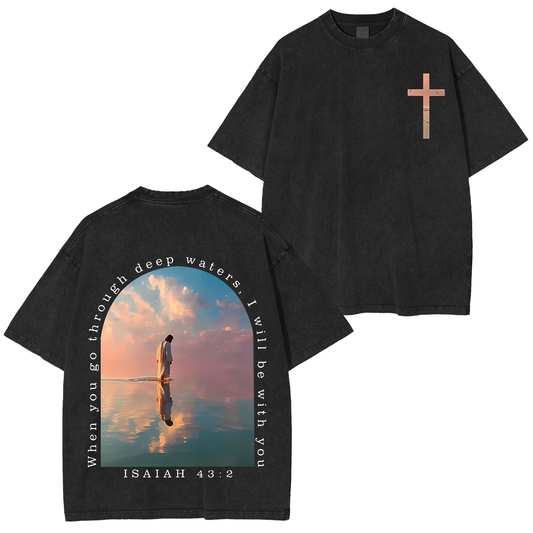 Sea Turtle I Will Be With You Vintage Washed Unisex T-Shirt