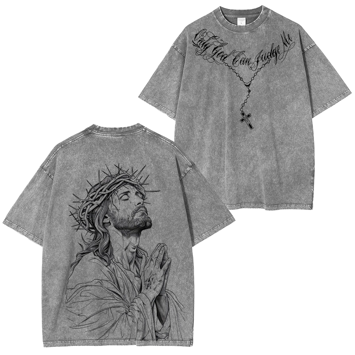 Jesus Crown Of Thorns Prayer Vintage Washed T-shirt/Crewneck/Hoodie