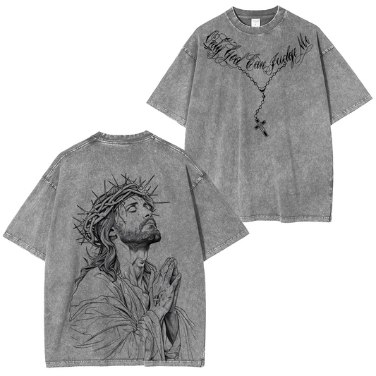 Jesus Crown Of Thorns Prayer Vintage Washed T-shirt/Crewneck/Hoodie