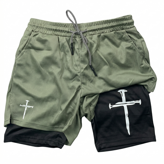 Jesus' crucifixion Workout Shorts