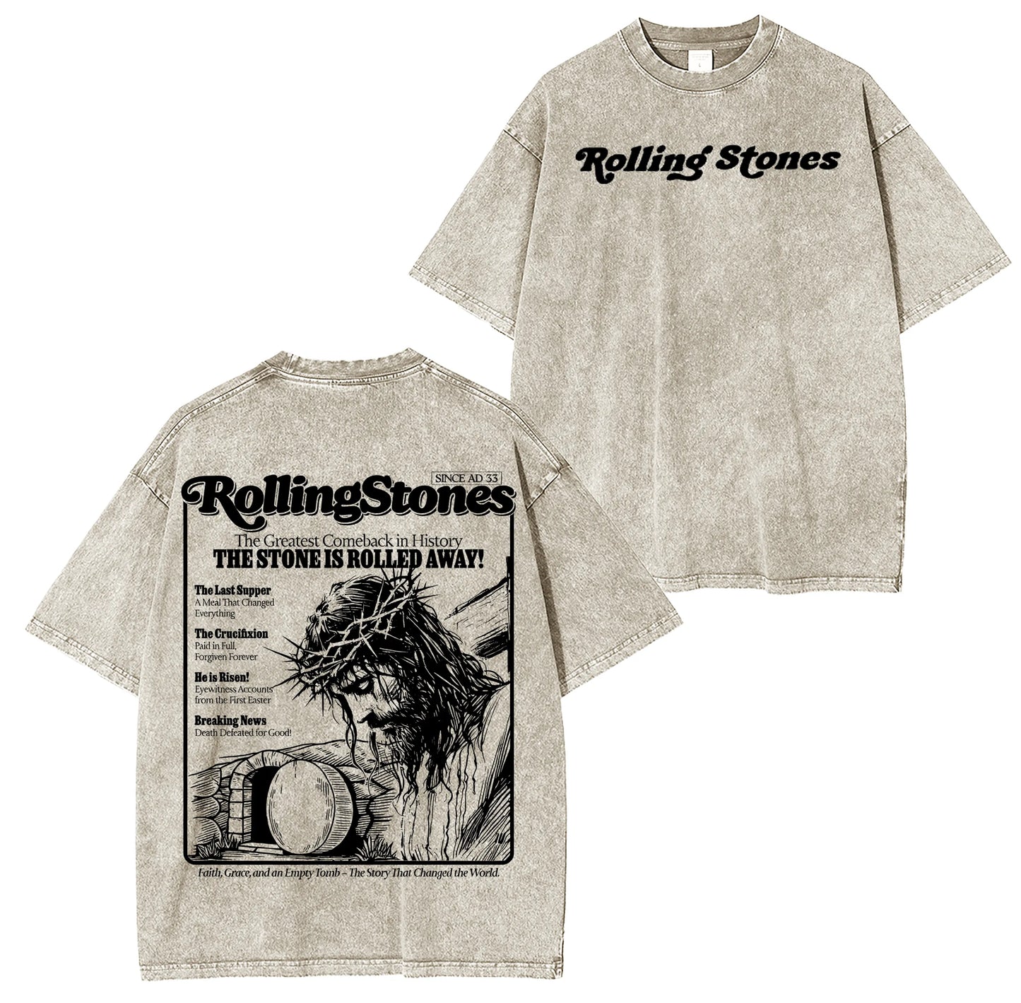 The Stone Is Rolled Away – Resurrection Washed T-shirt/Crewneck/Hoodie