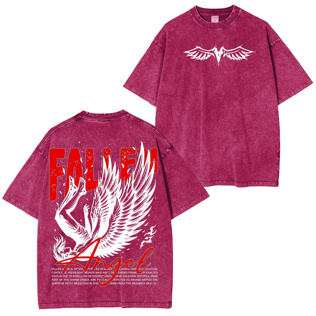 Fallen Angel Angel Wings Washed Unisex T-Shirt