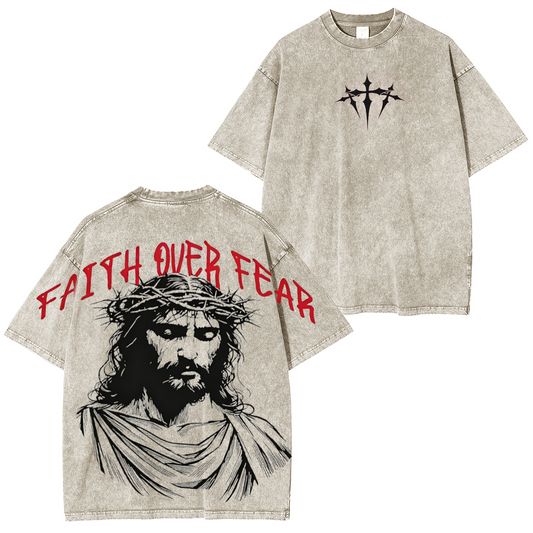 Faith Over Fear Vintage Washed Unisex T-Shirt