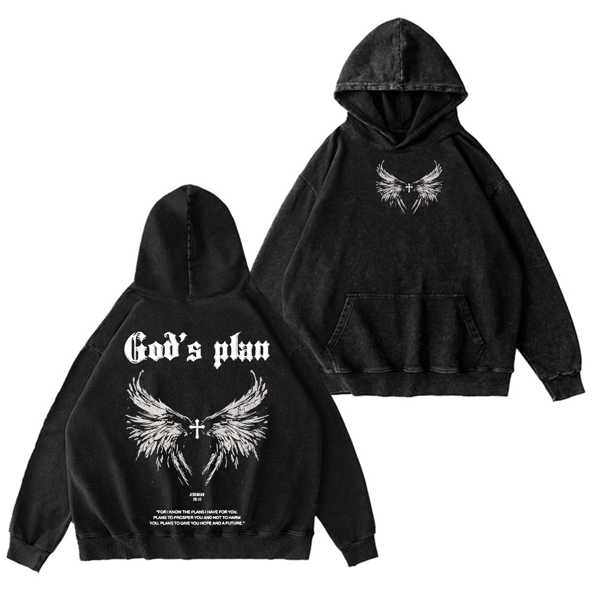 “God’s plan” Washed T-shirt/Crewneck/Hoodie