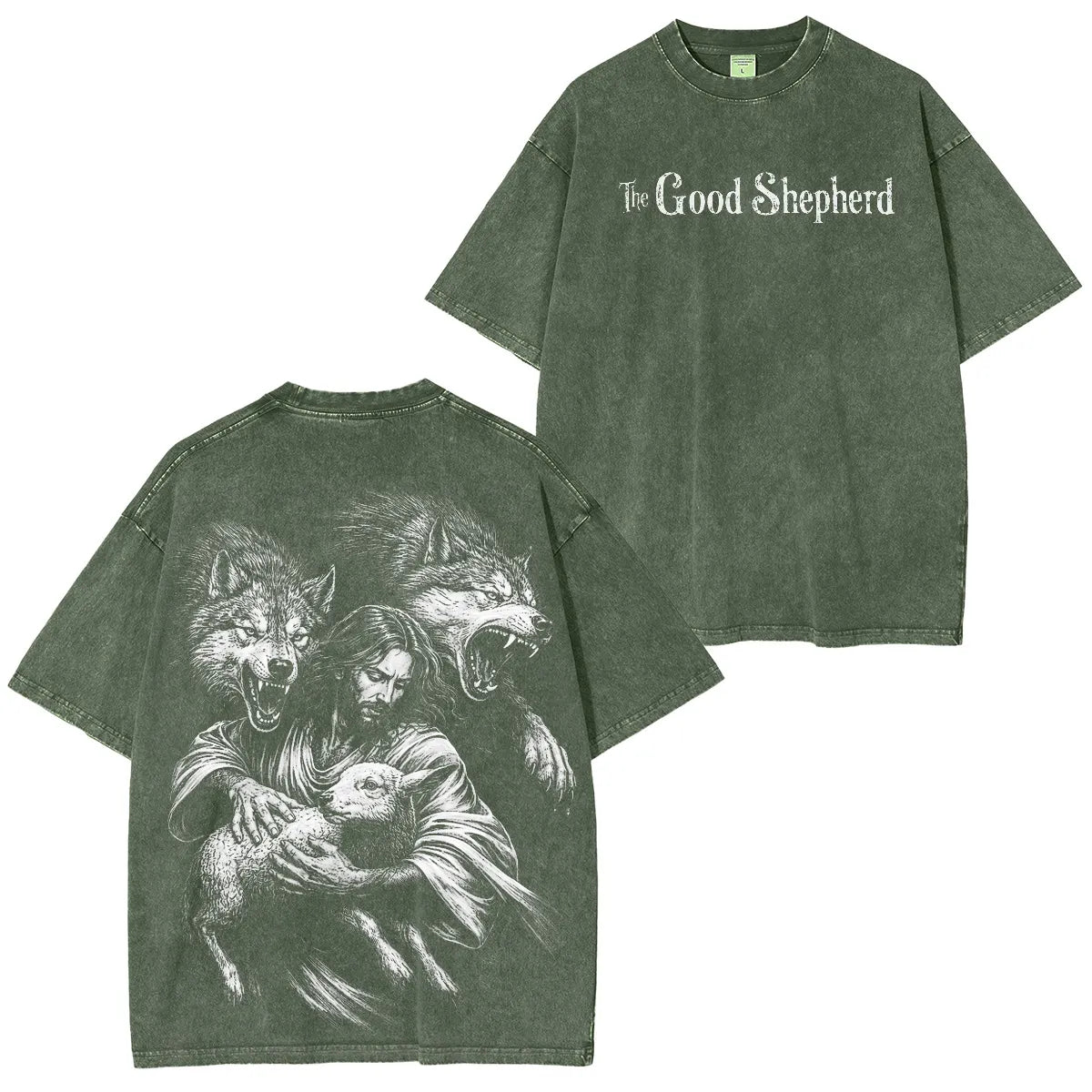The Good ShepherdTM Shadow Wolf Vintage Washed Unisex T-Shirt