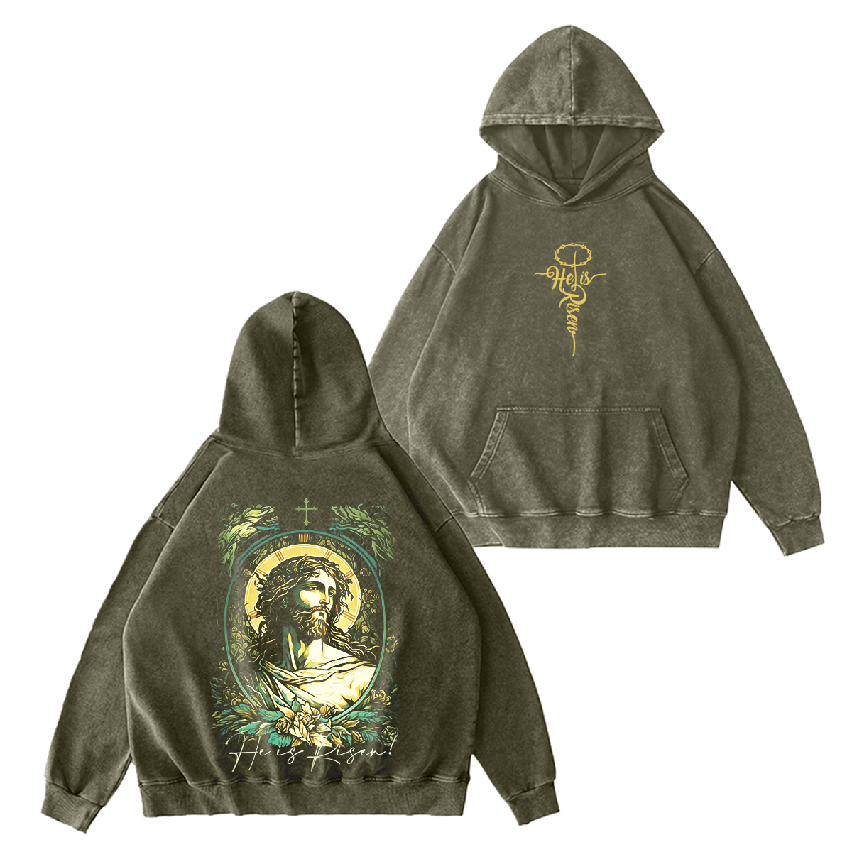He Is Risen – The Resurrection Unisex Washed T-shirt/Crewneck/Hoodie