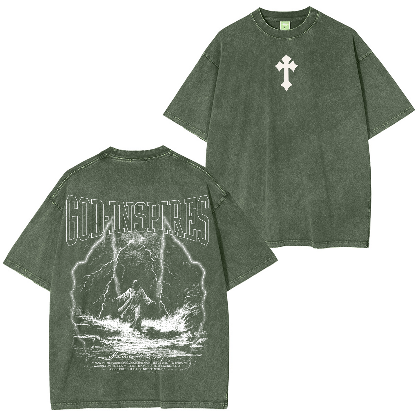God Inspires Walk in Faith Washed T-shirt/Crewneck/Hoodie