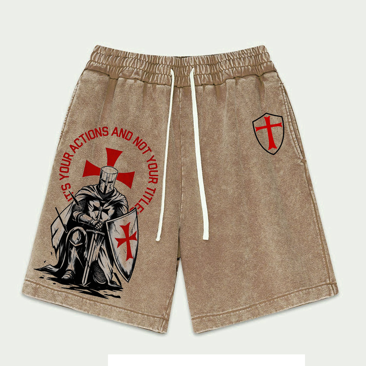 It's Your Actions and Not Your Title Washed Shorts