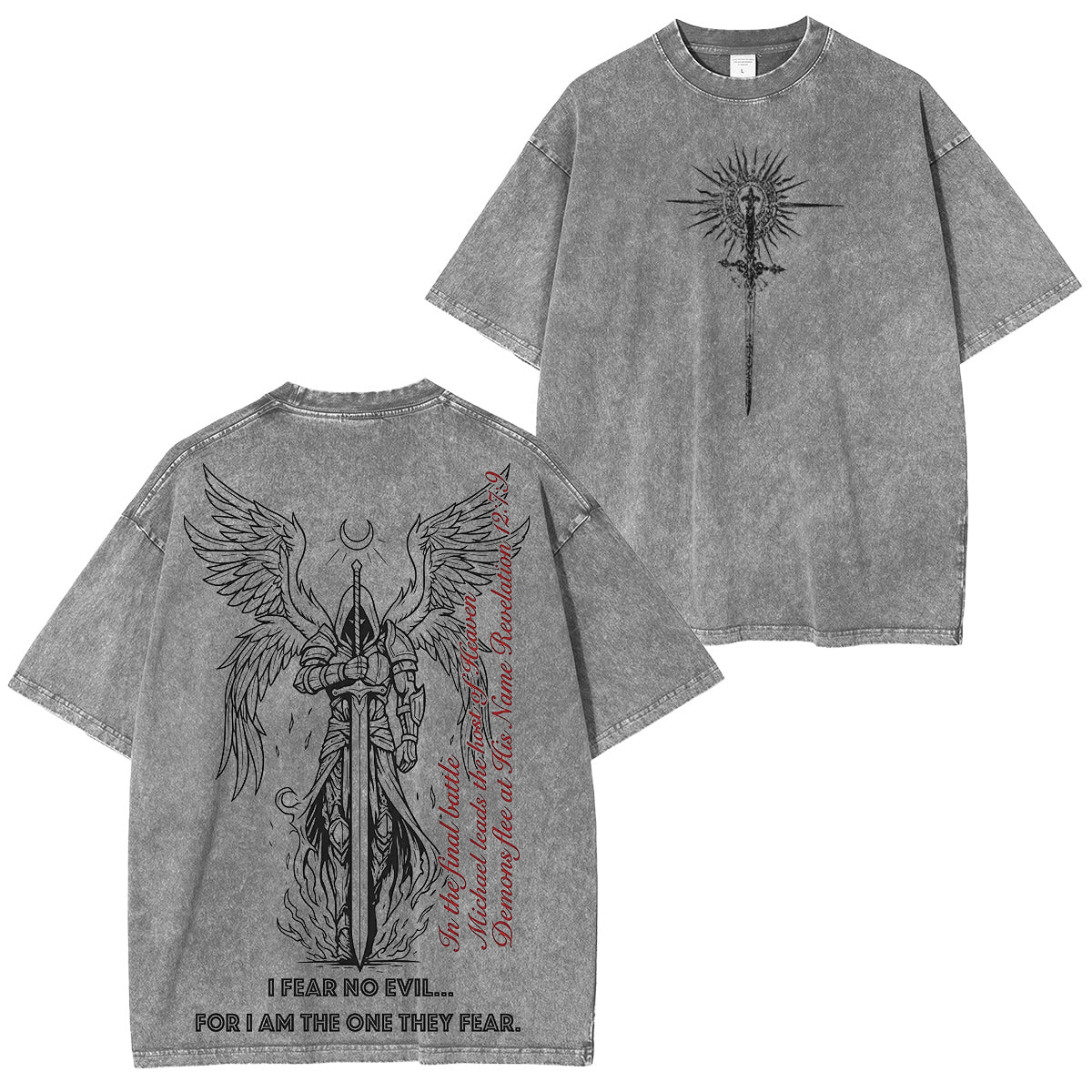 Divine Rebellion Angel Sword Vintage Washed T Shirt